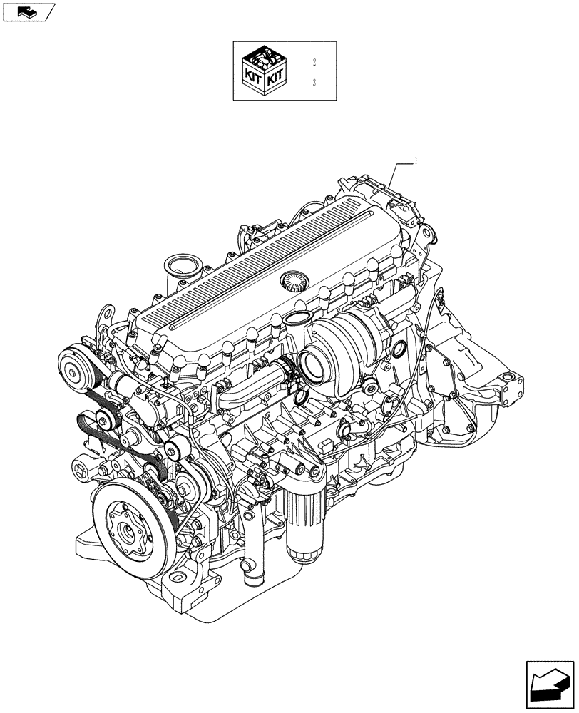 Схема запчастей Case IH F3BFA613A E002 - (10.001.01) - ENGINE ASSY (504384981) (10) - ENGINE