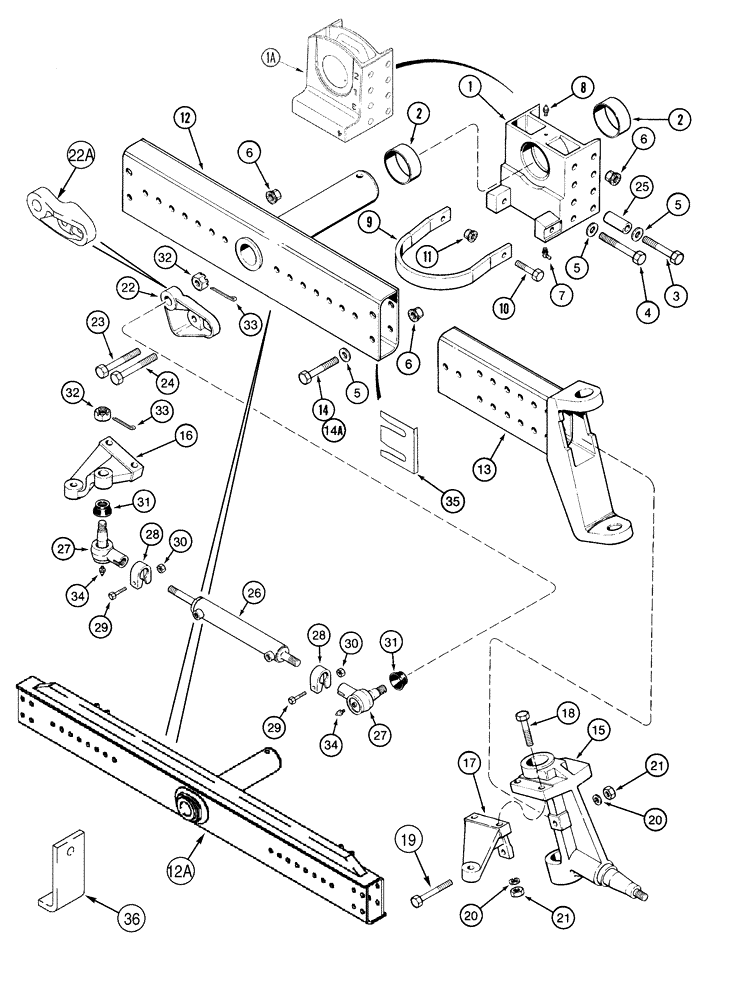 Схема запчастей Case IH 2388 - (05-08) - AXLE, ADJUSTABLE STEERING, BSN JJC0270499 (11) - TRACKS/STEERING