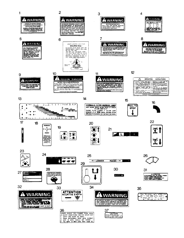 Схема запчастей Case IH 1290 - (V-02) - SAFETY AND INSTRUCTIONAL DECALS (18) - MISCELLANEOUS