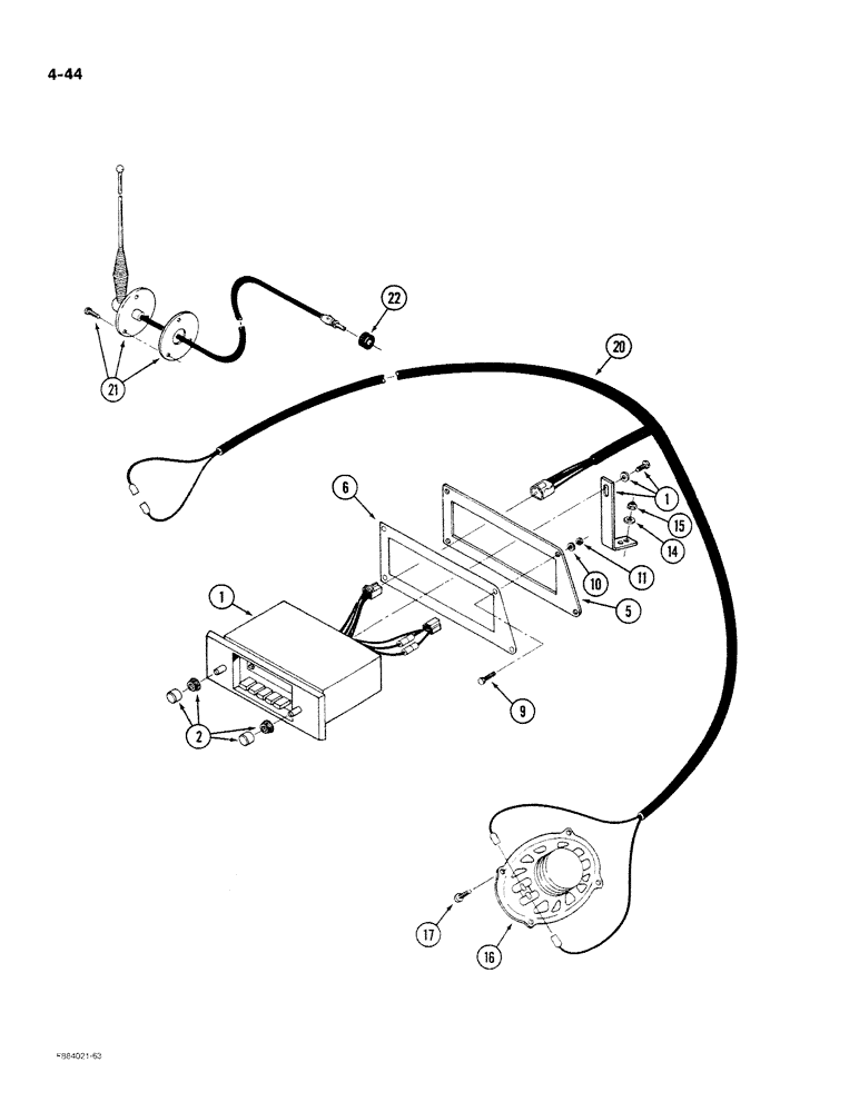 Схема запчастей Case IH STEIGER - (4-44) - RADIO AND SPEAKERS (04) - ELECTRICAL SYSTEMS