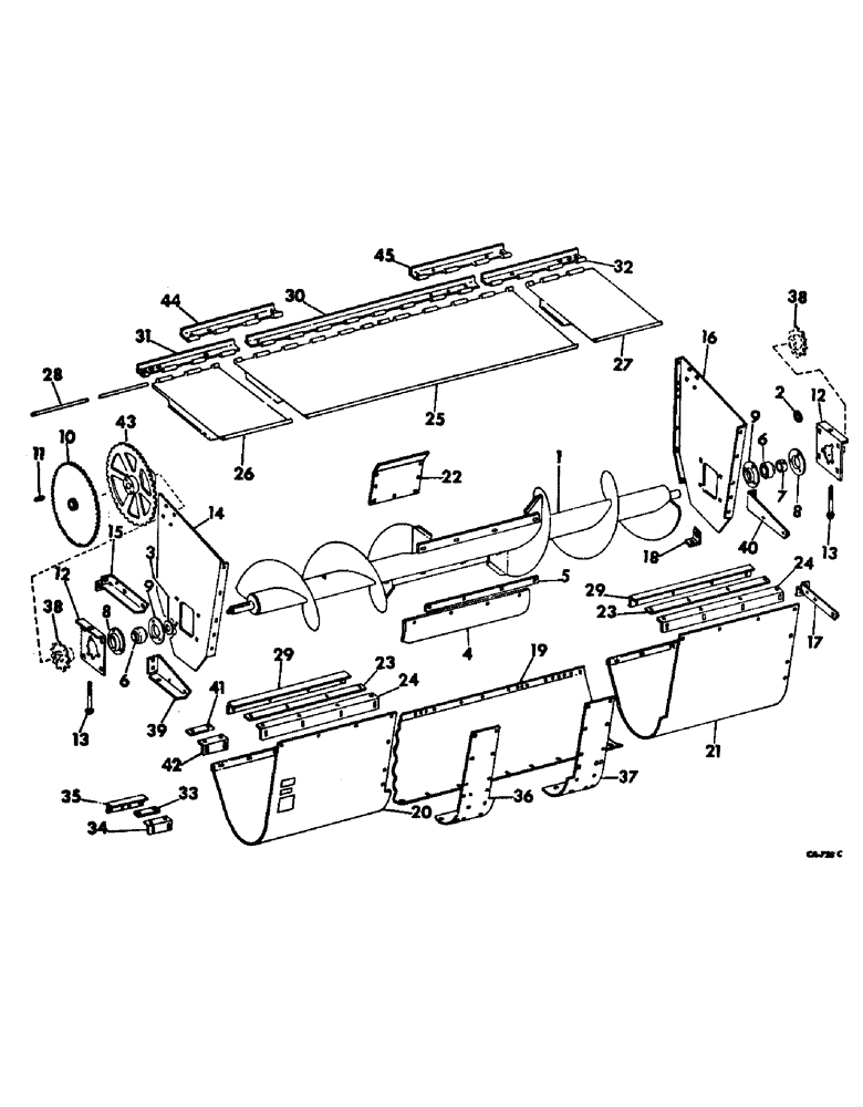 Схема запчастей Case IH 764 - (N-08) - AUGER, DOORS, AND SHIELDS (58) - ATTACHMENTS/HEADERS