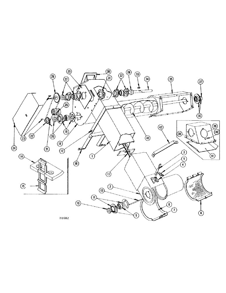 Схема запчастей Case IH 660 - (188) - TAILINGS ELEVATOR, BEFORE NUMBER 8357001 