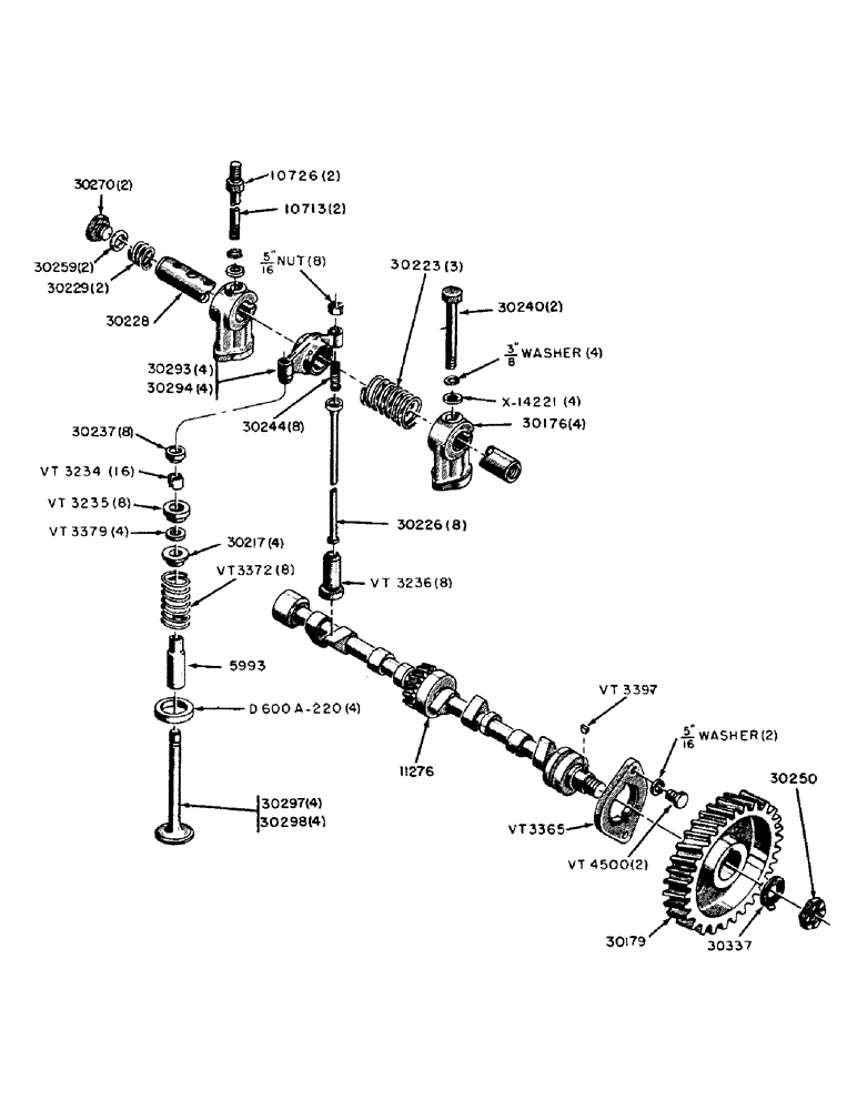 Схема запчастей Case IH 320 - (026) - DIESEL ENGINE, VALVES, PUSH RODS AND CAMSHAFT (02) - ENGINE