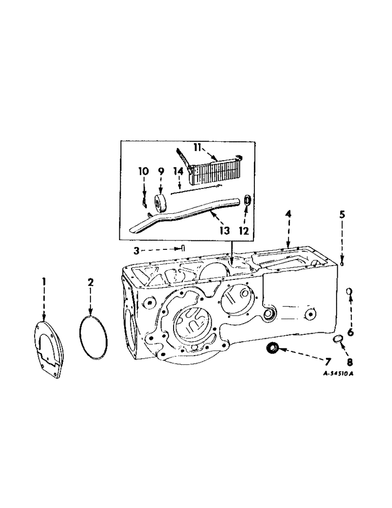 Схема запчастей Case IH 340 - (121) - REAR FRAME AND DRIVING MECHANISMS, REAR FRAME, TRANSMISSION OIL FILTER AND SUCTION TUBE Rear Frame & Driving Mechanisms