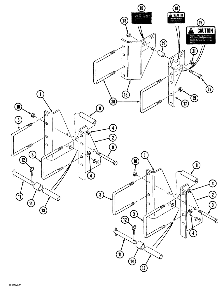 Схема запчастей Case IH 1830 - (09-004) - HITCH PARTS - RIGID FRAME, 6 ROW WIDE AND 8 ROW NARROW No Description