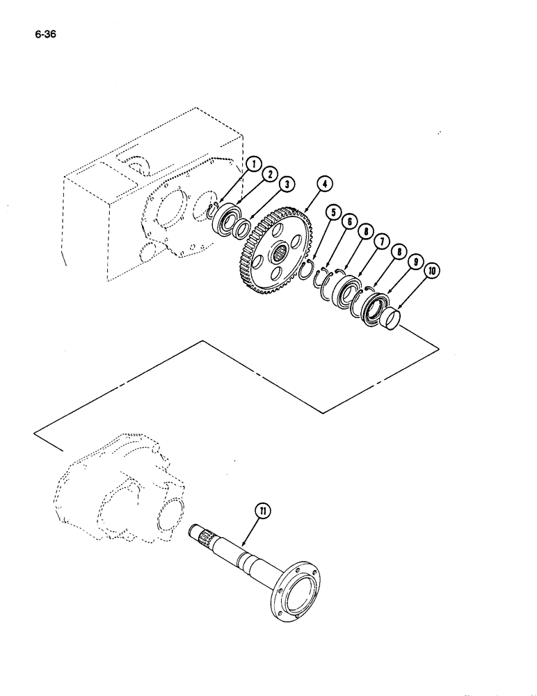 Схема запчастей Case IH 245 - (6-36) - REAR AXLE (06) - POWER TRAIN