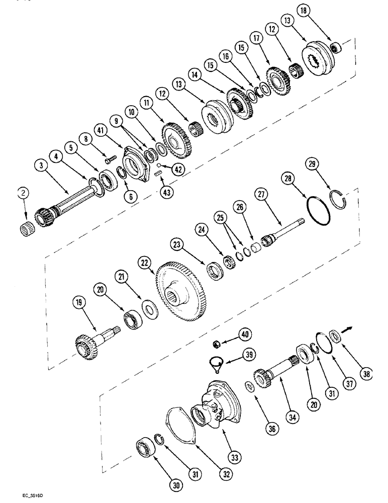 Схема запчастей Case IH 3230 - (6-016) - SPEED TRANSMISSION, WITH CREEPER (06) - POWER TRAIN