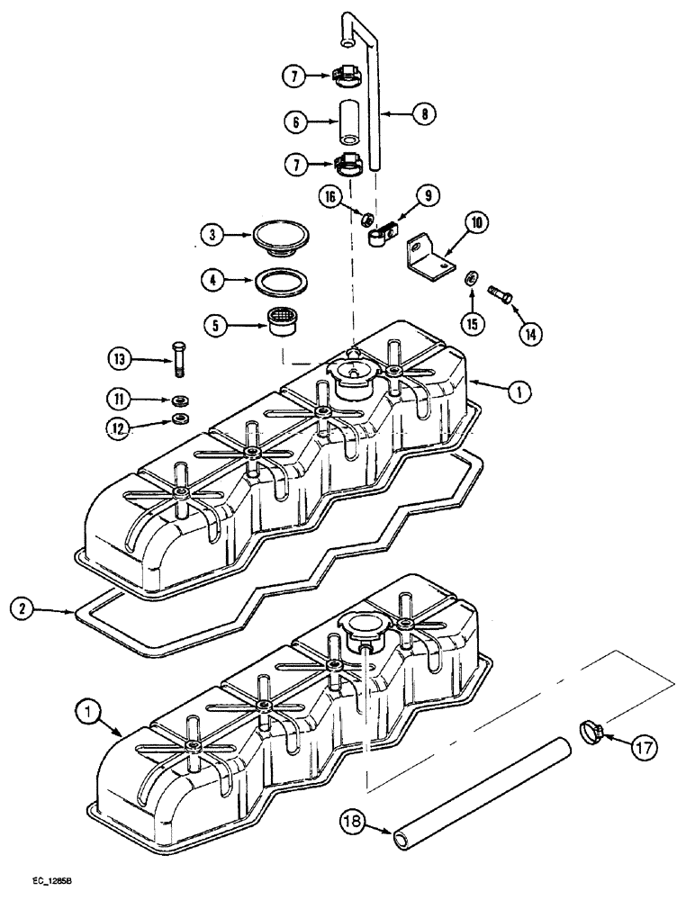 Схема запчастей Case IH 3230 - (2-040) - VALVE HOUSING COVER, (3230) (02) - ENGINE