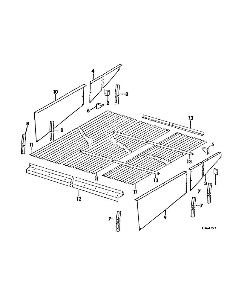 Схема запчастей Case IH 105 - (C-11) - ROOF AND SUPPORTS, RIBBED TYPE 