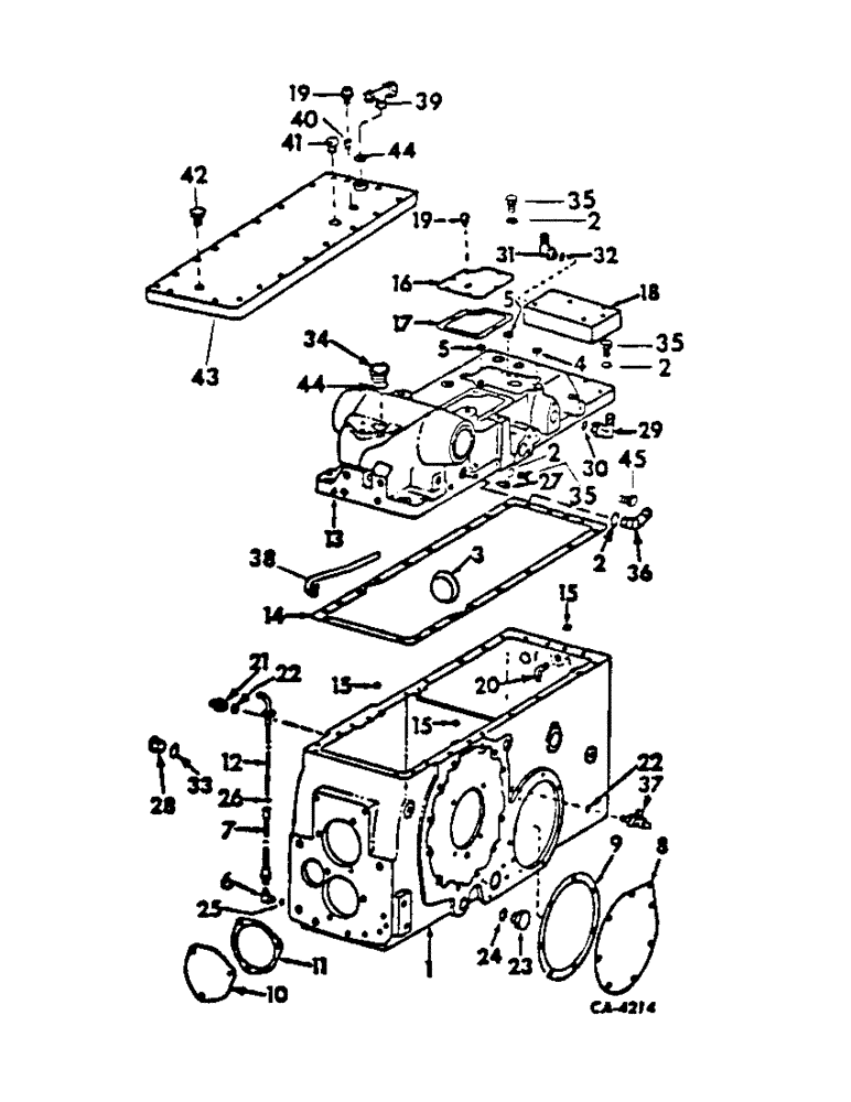 Схема запчастей Case IH 2400 - (07-18) - DRIVE TRAIN, REAR FRAME, COVER AND CONNECTIONS (04) - Drive Train