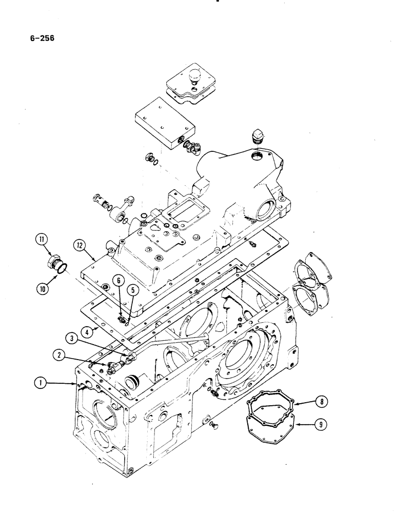 Схема запчастей Case IH 485 - (6-256) - REAR FRAME, COVER AND CONNECTIONS (06) - POWER TRAIN