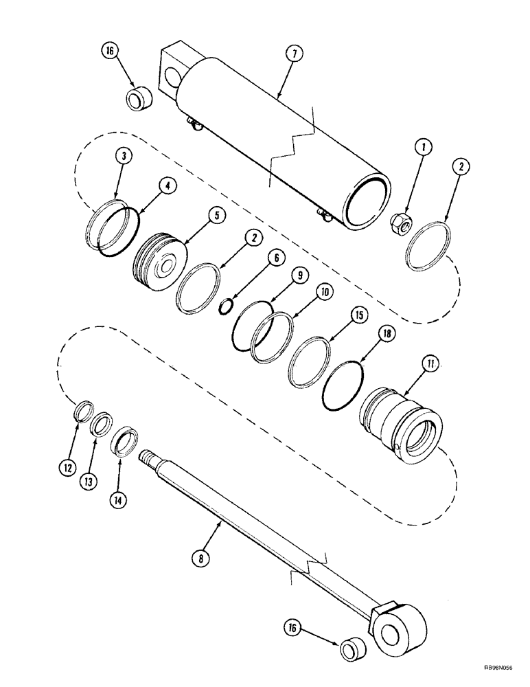 Схема запчастей Case IH L550 - (8-080) - CYLINDER ASSY - BUCKET (L550, L500 W/ QUICK ATTAC ), 73.5 MM (3 IN) ID X 417 MM (17 IN) STRK (08) - HYDRAULICS