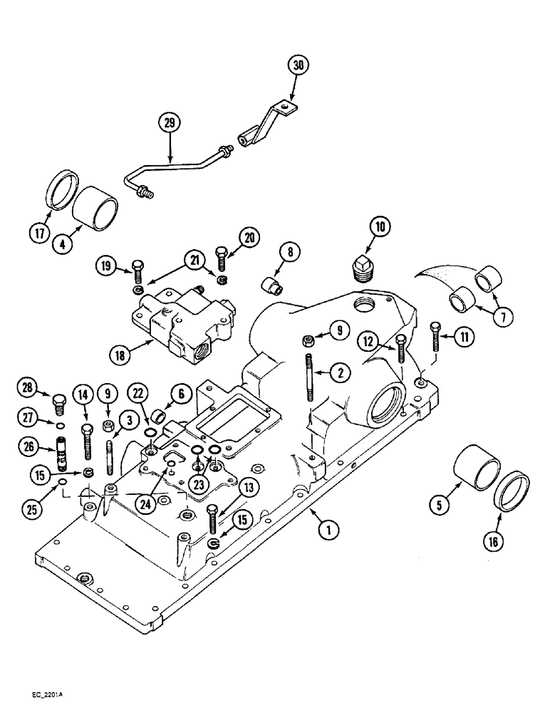 Схема запчастей Case IH 4240 - (8-44) - DRAFT CONTROL, HYDRAULIC HOUSING (08) - HYDRAULICS