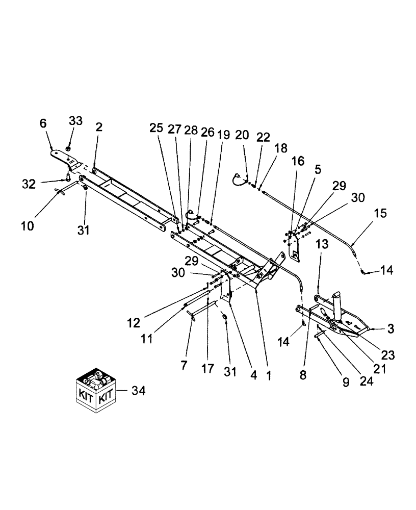 Схема запчастей Case IH 715423026 - (106) - MALE QUICK HITCH & SUBFRAME - 715423026 