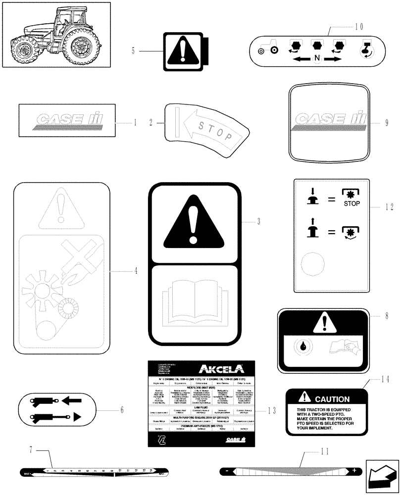 Схема запчастей Case IH JX1070U - (1.98.0[01]) - DECALS (13) - DECALS