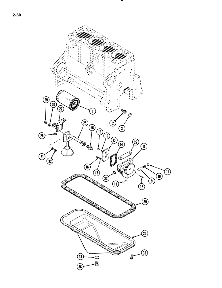 Схема запчастей Case IH 1835B - (2-60) - OIL FILTER, 188 DIESEL ENGINE (02) - ENGINE