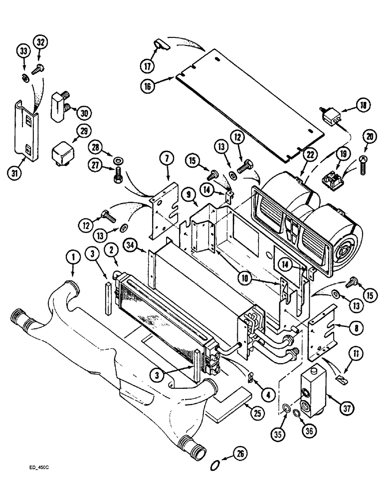 Схема запчастей Case IH 4240 - (9-062) - CAB, AIR CONDITIONING BLOWER ASSEMBLY, MODELS 4210 AND 4230 ONLY (09) - CHASSIS/ATTACHMENTS