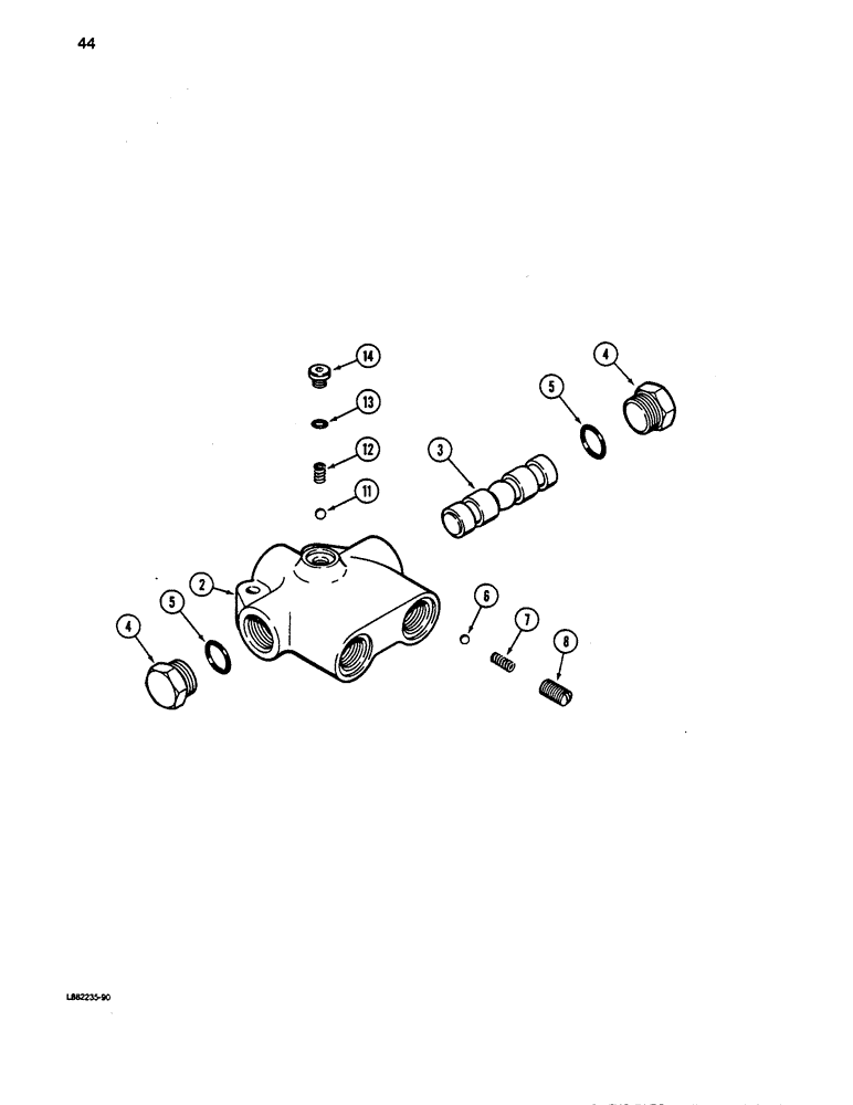 Схема запчастей Case IH 5100 - (044) - ALTERNATING MARKER VALVE 