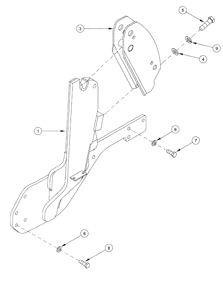 Схема запчастей Case IH L405 - (09-04) - MOUNTING BRACKETS C50 - C60 (09) - CHASSIS/ATTACHMENTS