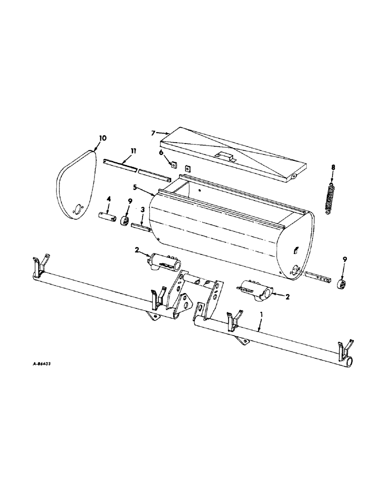 Схема запчастей Case IH DRY - (A-088) - DRY FERTILIZERS, HOPPER AND MAIN FRAME, FOR 500 LB CAPACITY HOPPERS, FOUR ROW 