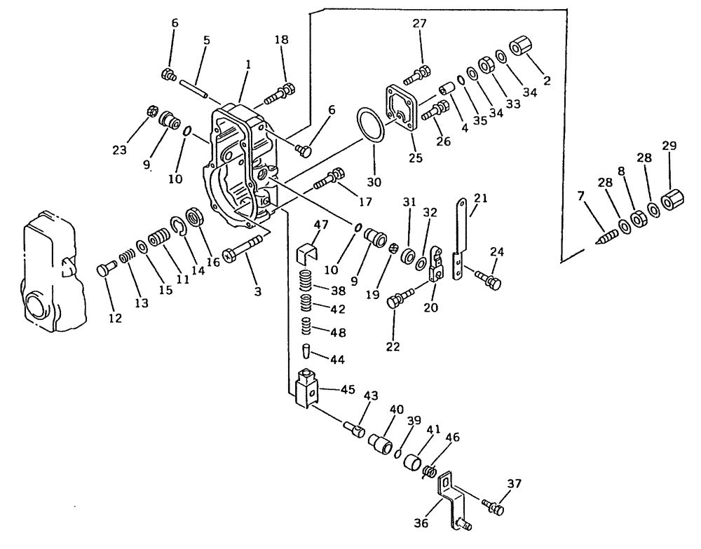 Схема запчастей Case IH 7700 - (C01[35]) - ENGINE FUEL PUMP, GOVERNOR, KOMATSU SA6D108 Engine & Engine Attachments