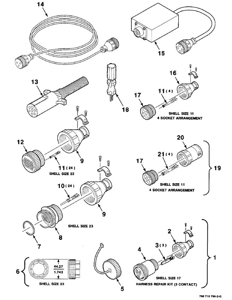 Схема запчастей Case IH 8455T - (4-18) - ELECTRICAL HARNESS SERVICE PARTS, CONTINUED (06) - ELECTRICAL