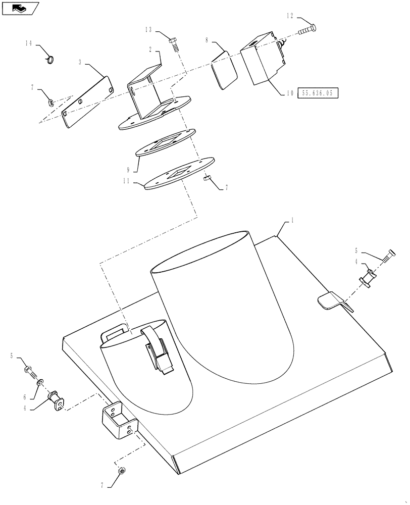 Схема запчастей Case IH 810 - (78.110.03.BG) - COVER ASSEMBLY, RH BIN, WITH AUGER (78) - SPRAYING