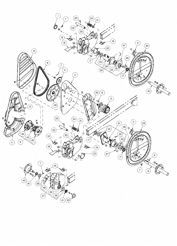 Схема запчастей Case IH 2142 - (09-26) - REEL DRIVE COMPONENTS, 3 ARM, 2152, 2162 