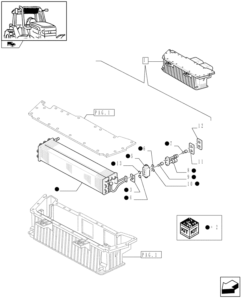 Схема запчастей Case IH FARMALL 95 - (1.92.94/01A[02]) - AIR CONDITIONING - BREAKDOWN - C7039 (10) - OPERATORS PLATFORM/CAB