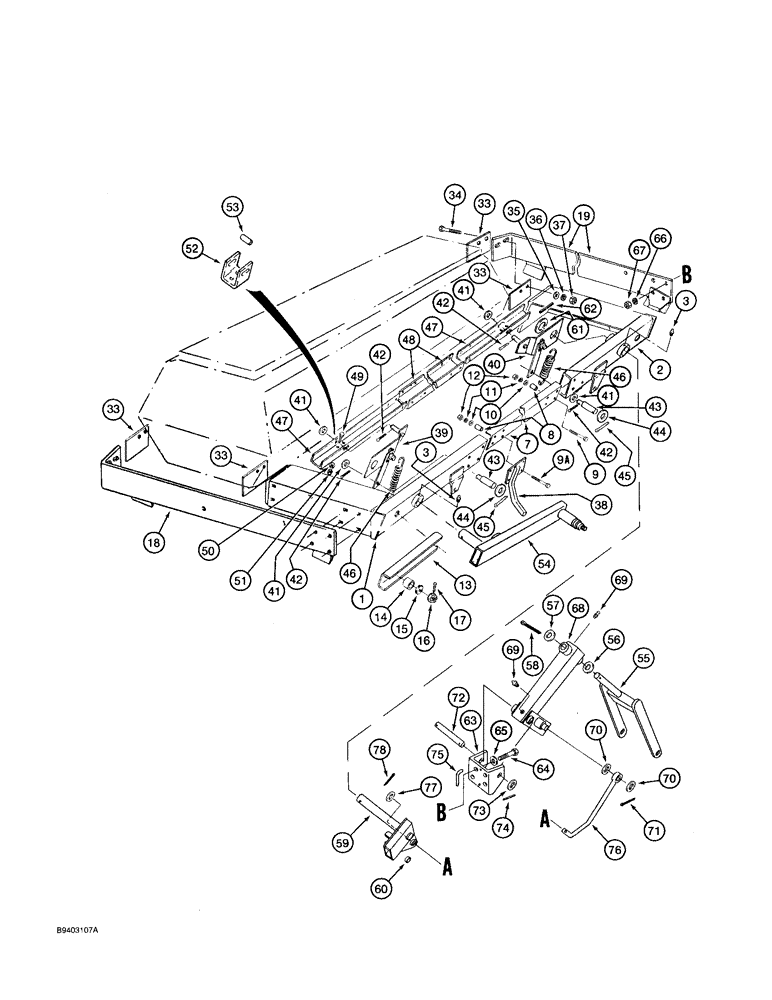 Схема запчастей Case IH 7100 - (9-148) - FRAME AND AXLE, ENDWISE TRANSPORT, FOURTH OR TRAILING UNIT (09) - CHASSIS/ATTACHMENTS