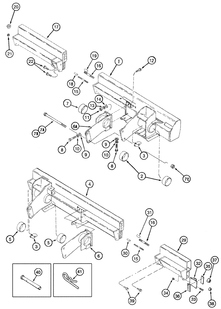 Схема запчастей Case IH CPX420 - (09A-49) - TOOLBARS AND EXTENSIONS - 4 ROW WIDE (13) - PICKING SYSTEM