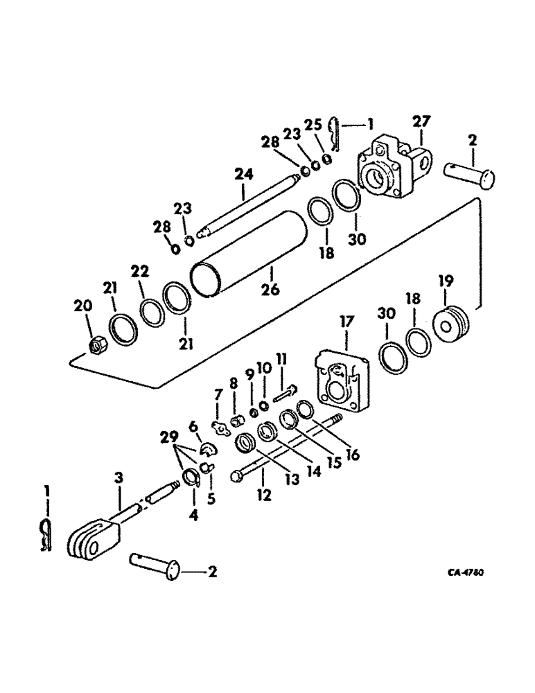 Схема запчастей Case IH 400 - (A-048) - HYDRAULIC CYLINDER, 3-1/2 X 8 IN. DOUBLE ACTING 