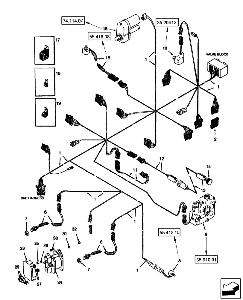 Схема запчастей Case IH 2577 - (55.100.11) - HARNESS - FRONT (55) - ELECTRICAL SYSTEMS