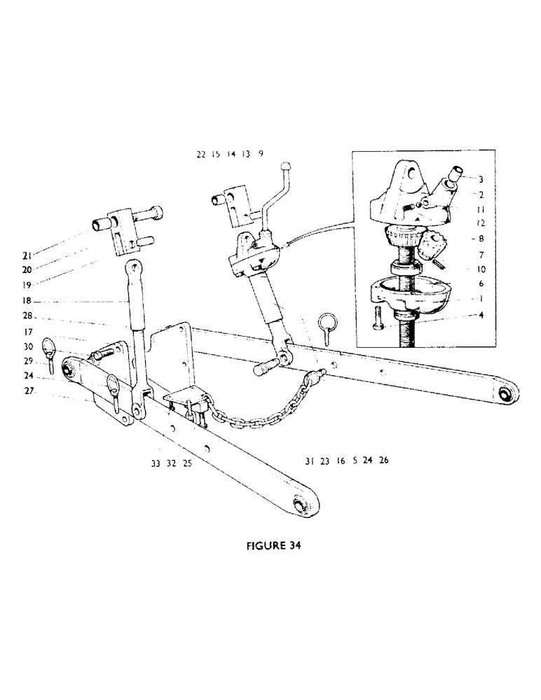 Схема запчастей Case IH 770B - (056) - LIFT RODS AND LOWER LINKS (07) - HYDRAULIC SYSTEM