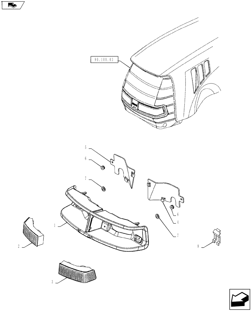 Схема запчастей Case IH FARMALL 75A - (55.404.01) - HEADLAMPS (55) - ELECTRICAL SYSTEMS