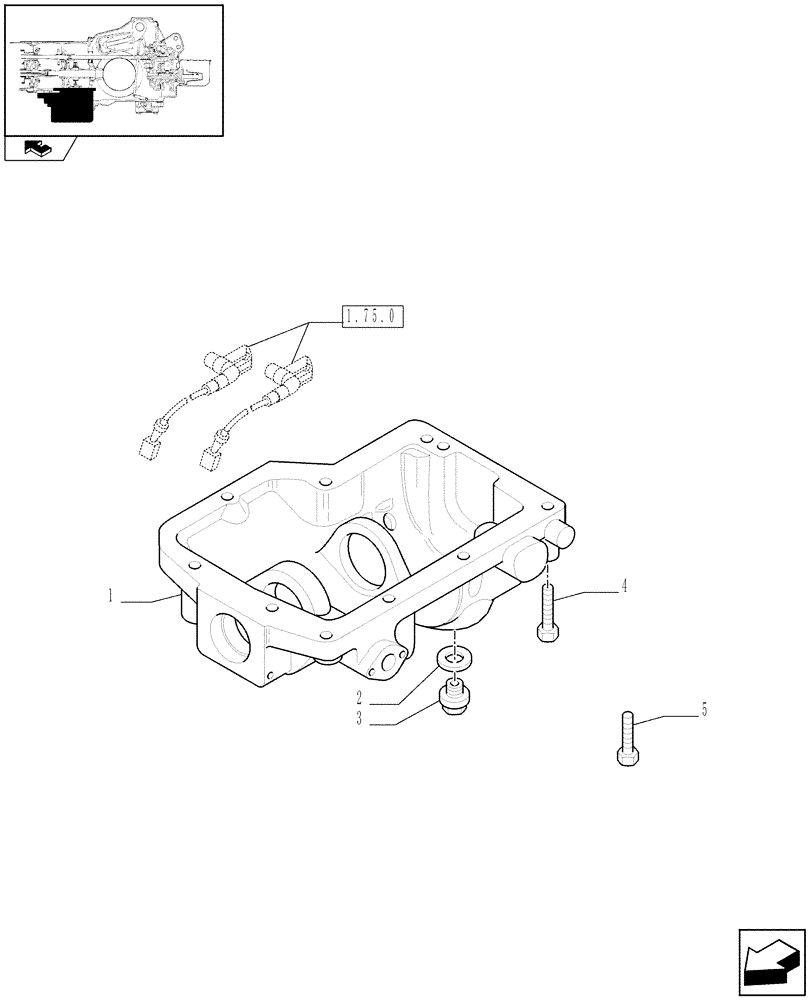 Схема запчастей Case IH FARMALL 85C - (1.33.0/01) - 4WD ELECTROHYDRAULIC COUPLING FOR MDC - IDLER CASE & COVERS (VAR.330307-331307-333307-334307) (04) - FRONT AXLE & STEERING