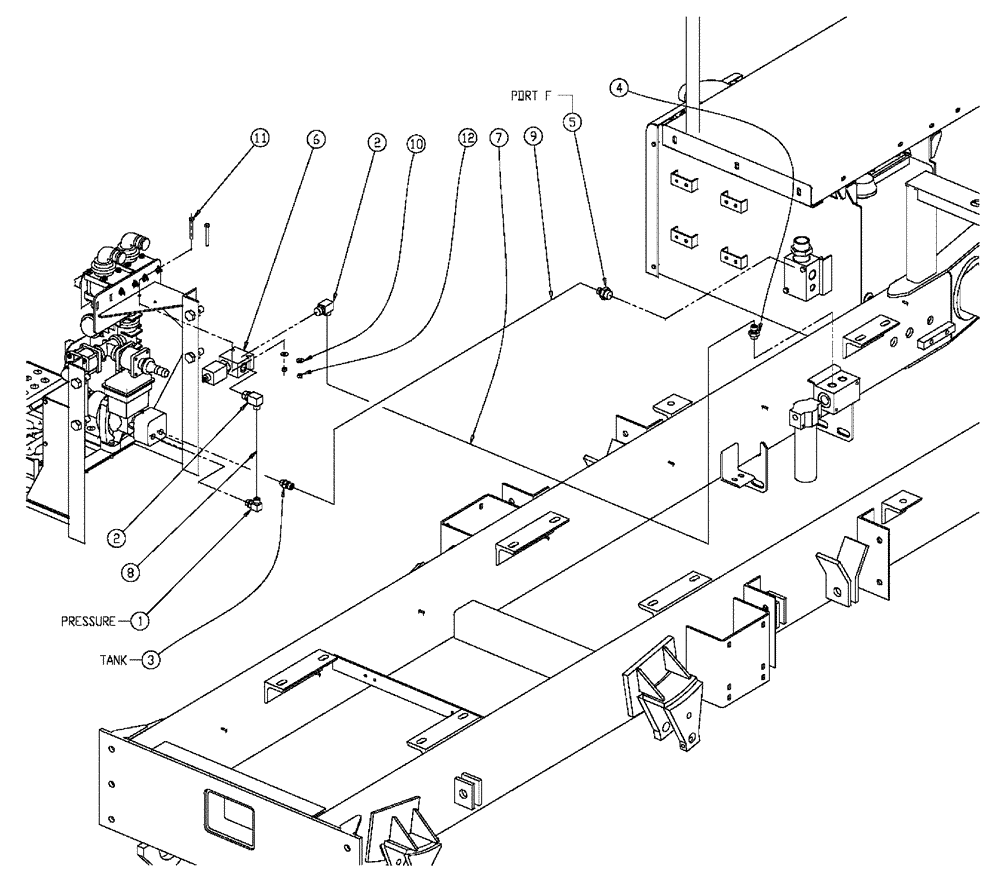 Схема запчастей Case IH 438 - (11-027) - HYDRAULIC GROUP, WET KIT, 60’ & 70’ Wet Kit