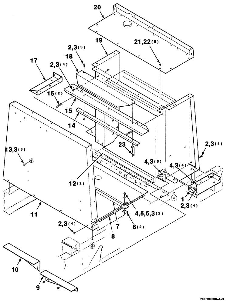 Схема запчастей Case IH 8870 - (07-48) - RADIATOR PANEL ASSEMBLY (10) - ENGINE