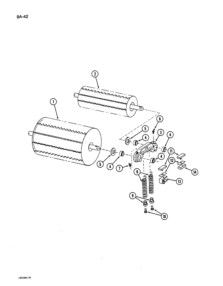 Схема запчастей Case IH 781 - (9A-042) - UPPER FEED SYSTEM (12) - CHASSIS