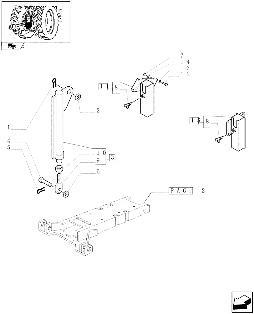 Схема запчастей Case IH PUMA 125 - (1.89.3[03]) - APUH - HYDRAULIC PUSH BACK WITH SWINGING DRAWBAR - CLEVIS (VAR.331945) (09) - IMPLEMENT LIFT