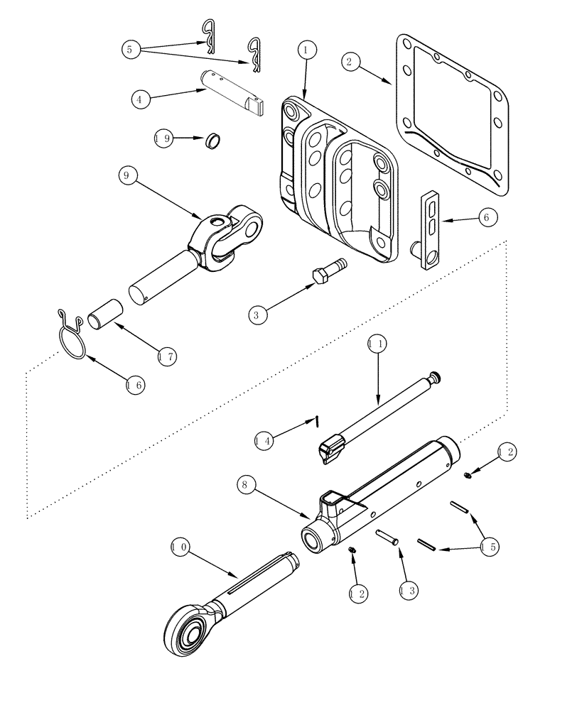 Схема запчастей Case IH MX180 - (09-49) - TOP LINK HITCH, MX180, N.A. ONLY (09) - CHASSIS/ATTACHMENTS