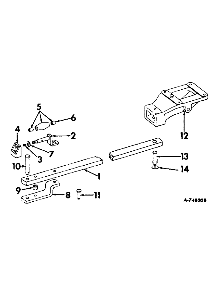 Схема запчастей Case IH 706 - (K-03) - DRAWBARS AND HITCHES, SWINGING DRAWBAR, TRACTORS WITH VERTICALLY ADJUSTABLE DRAWBARS Drawbars & Hitches