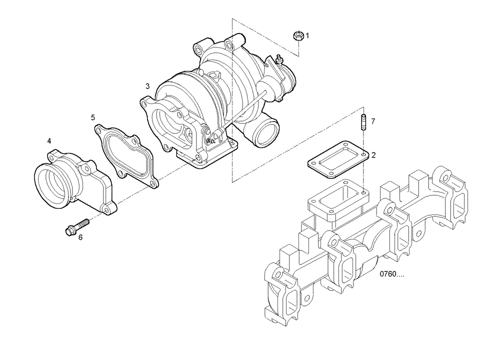 Схема запчастей Case IH F4BE0454G D600 - (2400.169) - TURBOCHARGER 