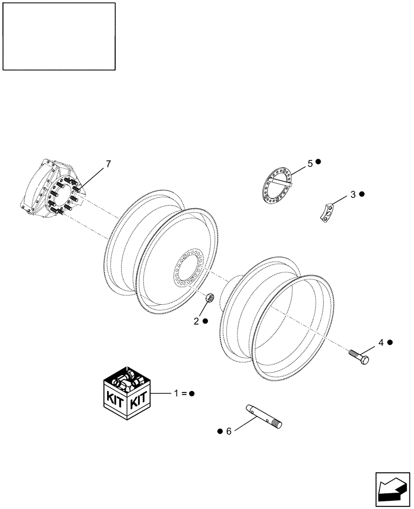 Схема запчастей Case IH 7010 - (44.100.14) - DUAL WHEELS MOUNTING KIT - 7010/8010 (44) - WHEELS