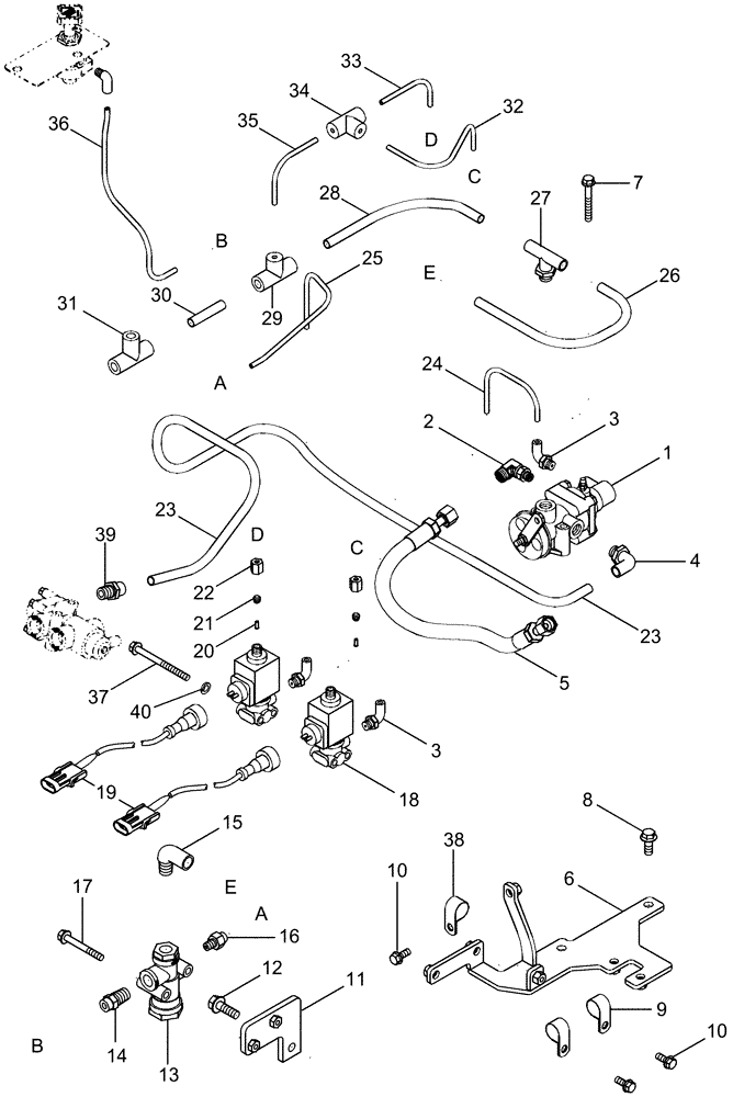 Схема запчастей Case IH MX275 - (07-15) - TRAILER BRAKES - PNEUMATIC, VALVES (07) - BRAKES