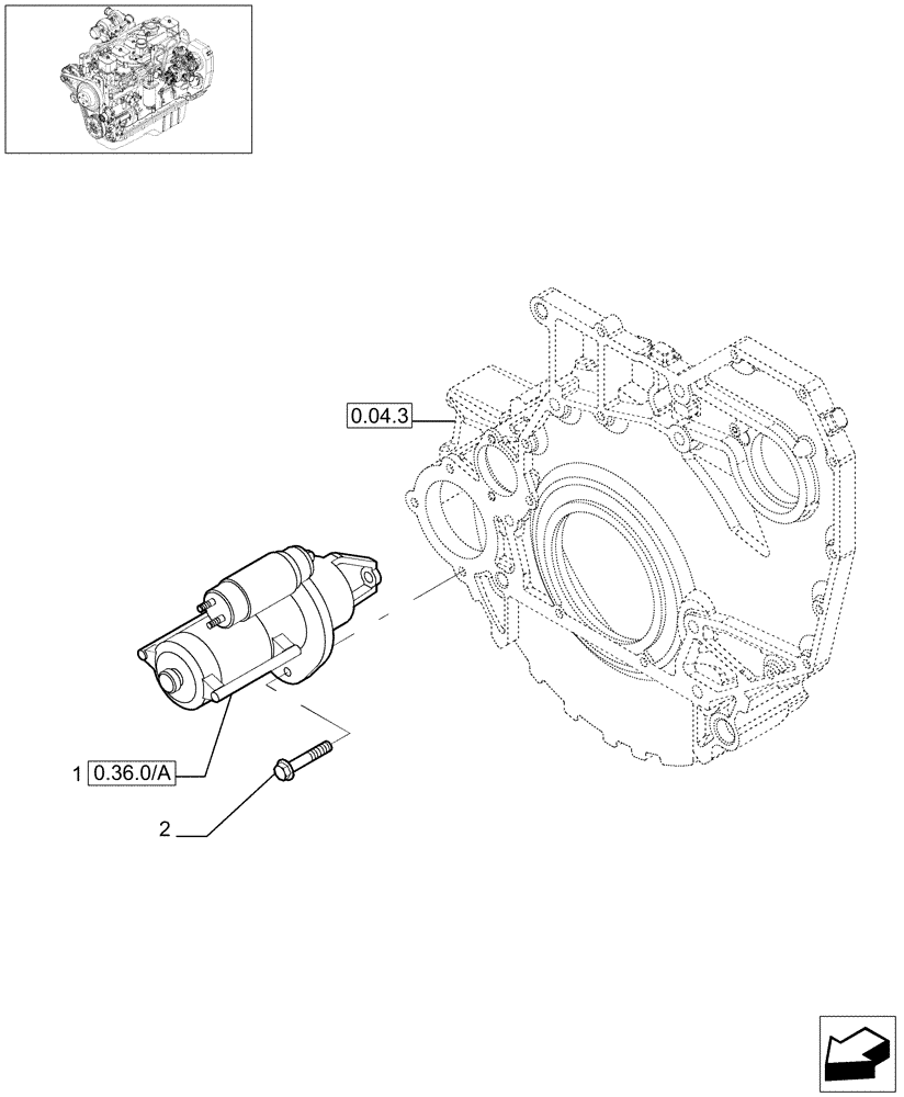 Схема запчастей Case IH F4GE9684B J601 - (0.36.0[01]) - STARTER MOTOR (504028114-504036933) 