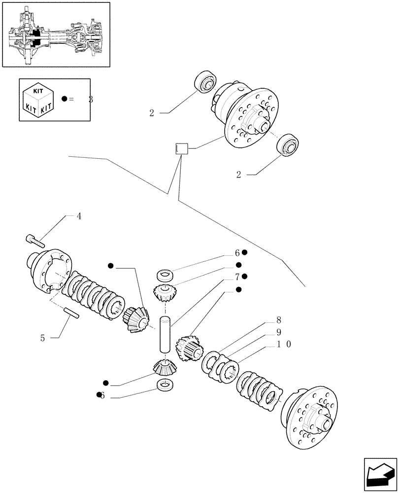 Схема запчастей Case IH JX95 - (1.40. 7/07) - (VAR.539) CLASS 2 FRONT AXLE WITH 2ND STEERING CYLYNDER & LIMITED SLIP (3OKM/H) - DIFFERENTIAL (04) - FRONT AXLE & STEERING