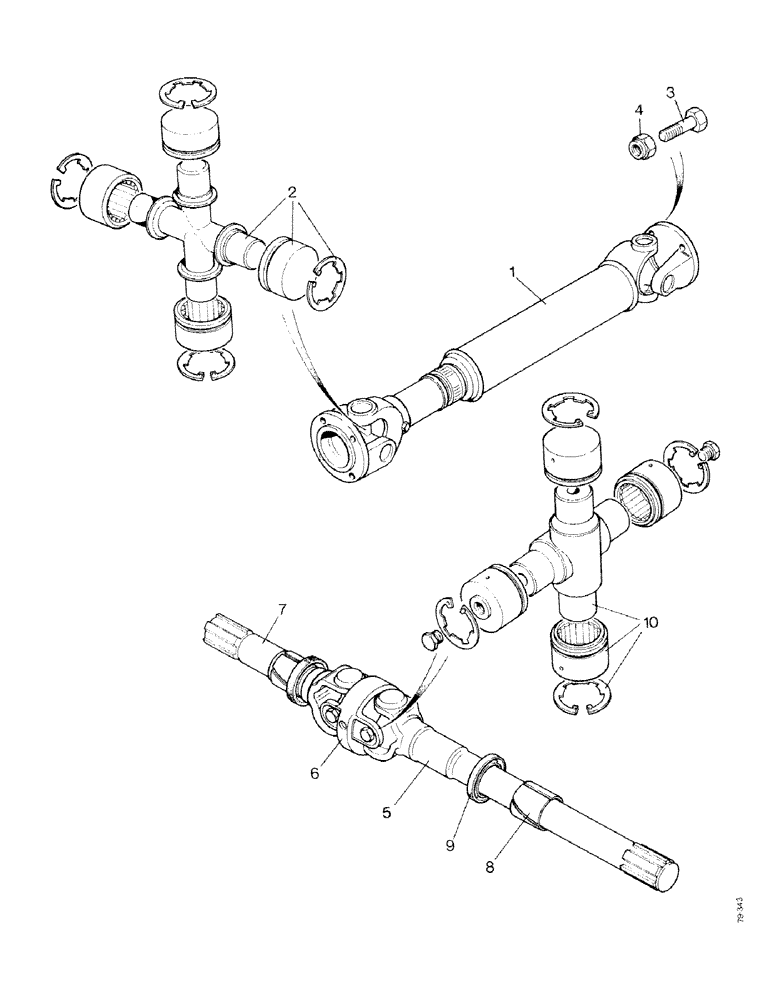 Схема запчастей Case IH 1490 - (G08-1) - DRIVE SHAFTS - DAVID BROWN AXLE, MFD MODEL (04) - FRONT AXLE