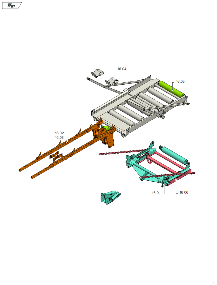 Схема запчастей Case IH LB333R - (16.00[01]) - PICTORIAL OVERVIEW 1/1 - BALE EJECTOR (16) - BALE EJECTOR