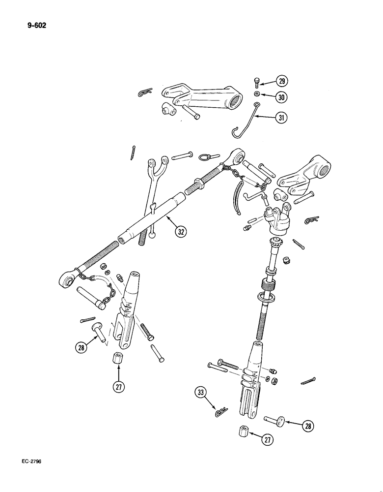 Схема запчастей Case IH 585 - (9-602) - THREE POINT HITCH, CONTD (09) - CHASSIS/ATTACHMENTS